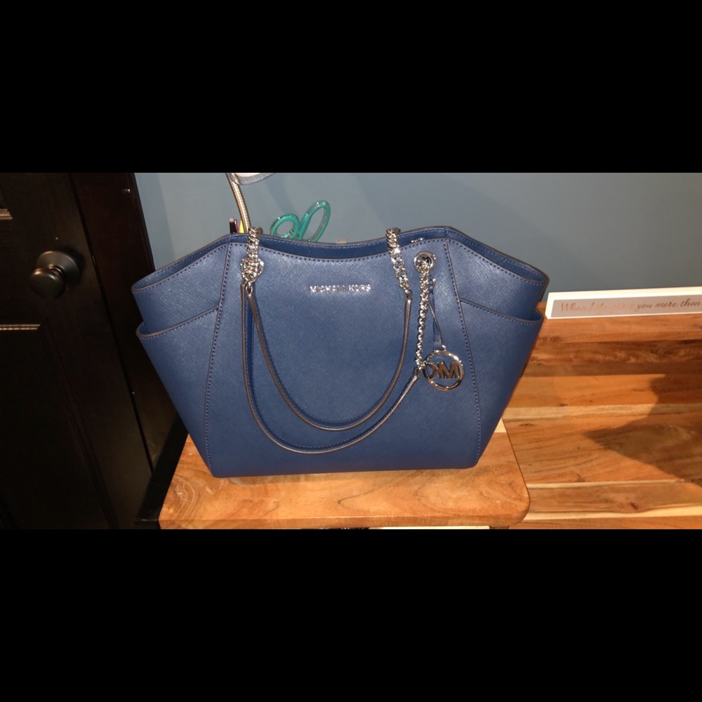 Navy MK Handbag